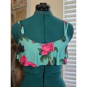 Beach Riot Coquette Bikini Top - Floral & Butterflies - Vacation